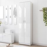 The Living Store Halkast Compact - Spaanplaat - 55 x 25 x 189 cm - Hoogglans wit