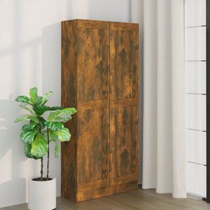 The Living Store - Bücherschrank Räuchereiche 82,5x30,5x185,5 cm Holzwerkstoff - Bücherregal - Regal - Holzmöbel - Holzschrank - Wohnzimmer Dekoration