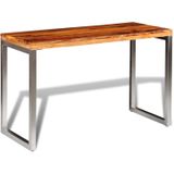 The Living Store Sheesham Eetkamertafel - 115 x 55 x 76 cm - bruin hout - stalen poten