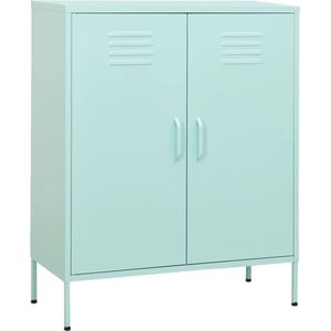 vidaXL Side Table - Opslagruimte - Opbergkast 80x35x101,5 cm staal mint - Metalen Kast - Groene Kast - Vintage Kast