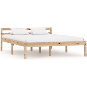 The Living Store Massief Grenenhouten Bedframe - 140 x 200 cm - Naturel