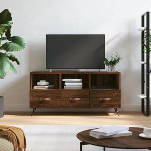 The Living Store TV-meubel - Bruineiken - 102 x 36 x 50 cm - Opbergruimte voor tijdschriften - dvds - Presenteerfunctie - Stijlvol ontwerp
