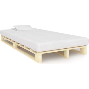 The Living Store Pallet Bedframe - Massief grenenhout - 200 x 120 x 14 cm - Naturel