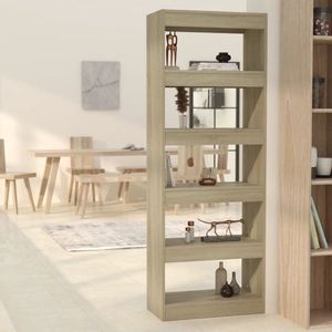 The Living Store Boekenkast CLAAS - Hout - 60x30x166 cm - Sonoma Eiken