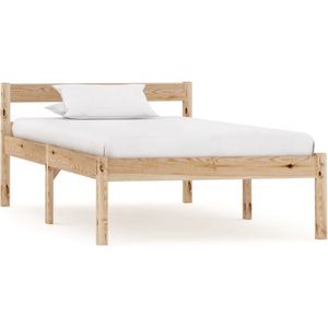 The Living Store Bedframe Massief Grenenhout - 206x106x50 cm - Naturel - Geschikt voor 100x200 cm Matras