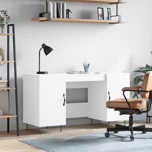 The Living Store Bureau - Studie- en werkruimte meubel - 140 x 50 x 75 cm - Wit
