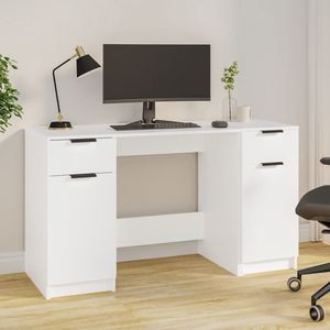 The Living Store Bureau - Moderne schrijftafel met bijzetkast - Afmetingen- 100 x 50 x 75 cm - Materiaal- bewerkt hout