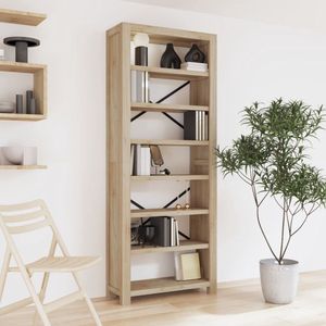 The Living Store Boekenkast Acaciahout - 80 x 30 x 200 cm - 7 schappen