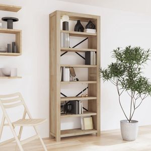 vidaXL Houten Boekenkast - Boekenkast - Boekenkast met 7 schappen 80x30x200 cm massief acaciahout - Vintage Boekenkast - Landelijke Boekenkast - Bibliotheek