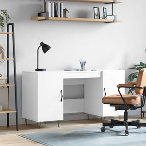 The Living Store Bureau - Bureau - 140 x 50 x 75 cm - Hoogglans Wit