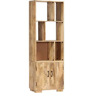 vidaXL Mangohouten Boekenkast - Retro Boekenkast - Boekenkast 60x35x180 cm massief mangohout - Vintage Boekenkast - Bibliotheek - Boekenplank