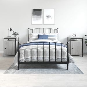 Nachttische 2 Stk. Grau Sonoma 40x42x60 cm Holzwerkstoff - Nachttisch - Kommode - Grau - Holzmöbel - Wohnzimmer - The Living Store