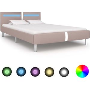 The Living Store Bedframe LED-strip - Cappuccino - 120 x 200 cm