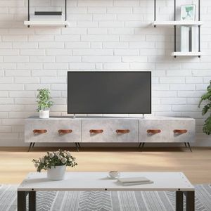 The Living Store Televisiekast Betongrijs - Trendy - TV-meubel - 150 x 36 x 30 cm - Stevig