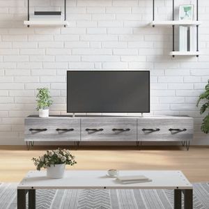 Jinlefu - The Living Store TV-Schrank Grau Sonoma 150x36x30 cm Holzwerkstoff - tv Schrank - Fernsehtisch - Holzwerkstoff Möbel - Grau Sonoma