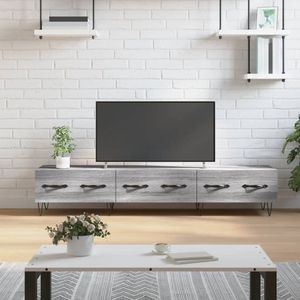 The Living Store TV-meubel - Trendy - Televisiekast - 150x36x30 cm - Grijs Sonoma Eiken