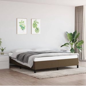 vidaXL Donkere Kleuren - Bed Frame - Bedframe zonder matras stof donkerbruin 180x200 cm - Houten Bed - Tweepersoons Bed - Boxspring Bed