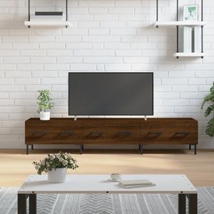 The Living Store TV-meubel - Bruineiken - 150 x 36 x 30 cm - Bewerkt hout en ijzer