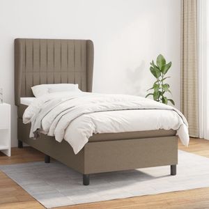 The Living Store Boxspringbed - Luxe - Bed - 203x103x118/128 cm - Taupe