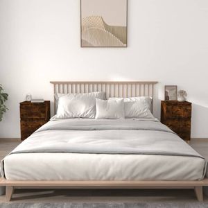 The Living Store Nachtkastjes 2 st 40x35x70 cm gerookt eikenkleurig - Nachtkastjes - Bedkastjes - Houten Nachtkastjes - Bruine Nachtkastjes - Vintage Nachtkastjes