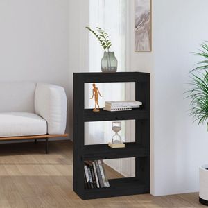 The Living Store Boekenkast Grenenhout - 60x30x103.5 cm - Zwart