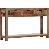 The Living Store Sheesham Wandtafel - 120 x 30 x 75 cm - Massief Hout - 3 lades