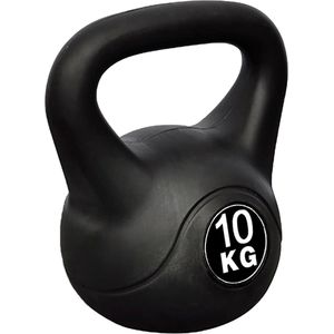 The Living Store Kettlebell Kunststof 10kg Massieve Professionele Constructie Betoncoating 21x21x30cm