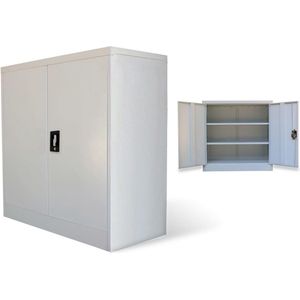 The Living Store Archiefkast - 90 x 40 x 90 cm - Grijs - Staal