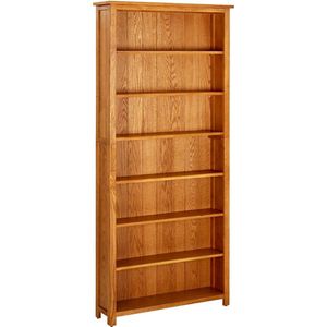 The Living Store Boekenkast Massief Eikenhout - 90 x 22.5 x 200 cm - 7 Schappen