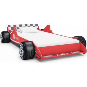The Living Store Raceauto kinderbed - rood - 229x94.5x47 cm - geschikt voor matras van 90x200 cm - vanaf 4 jaar - The Living Store