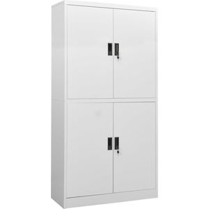vidaXL Opbergkast - Kantoor Kast - Kantoorkast 90x40x180 cm staal lichtgrijs - Metalen Kast - Grijze Kast - Staalkast