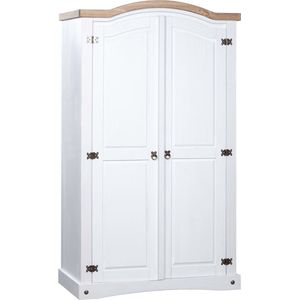 Kleiderschrank Mexiko-Stil Kiefernholz 2 Türen Weiß - Mexikanischer Stil - Kleiderschrank - Kiefernholz - Weißer Kleiderschrank - Schreibtisch - The