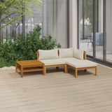 The Living Store Loungeset Acacia - Houten - 4-delig - 65 x 65 x 35 cm - Weerbestendig