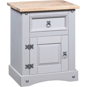 Nachttisch im Mexiko-Stil Corona Kiefernholz Grau 53x39x66 cm - Nachttisch - Kiefernholz - Mexikanischer Stil - Corona Style - Sideboard - The Living