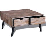 The Living Store Salontafel Vintage - 72 x 72 x 41 cm - Gerecycled Teakhout - Handgemaakt