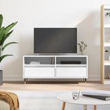 The Living Store TV-meubel - Tv-kast 100x34.5x44.5 cm - Bewerkt hout - ijzer