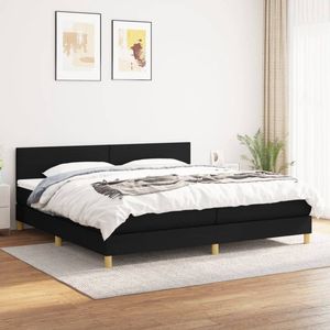 The Living Store Boxspringbed - Pocketvering matras - Middelharde ondersteuning - Huidvriendelijk topmatras - Zwart - 203x200x78/88cm