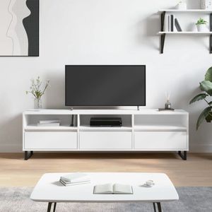 The Living Store TV-meubel 150x30x44.5 cm - bewerkt hout en ijzer
