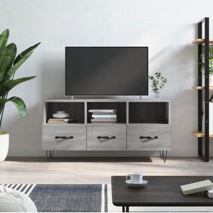 The Living Store TV-meubel s - Media-kast - 102 x 36 x 50 cm - Grijs Sonoma Eiken