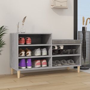 The Living Store Schoenenkast - Grijs Sonoma Eiken - 102 x 36 x 60 cm - Duurzaam materiaal