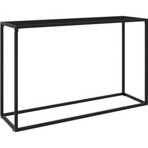 The Living Store Wandtafel Industrieel - 120 x 35 x 75 cm - Zwart - Gehard glas - gepoedercoat staal
