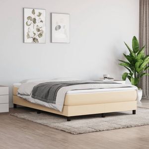 The Living Store Boxspringbed - Comfort - Bedframe - 203 x 160 x 25 cm - Crème - Duurzaam stof