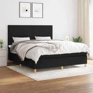 The Living Store Boxspringbed - Pocketvering - 180 x 200 cm - Zwart/wit