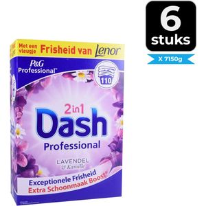 Dash 2in1 Waspoeder En Wasverzachter Lavendel en Kamille - 110 wasbeurten - Bloemig - Voordeelverpakking 6 stuks