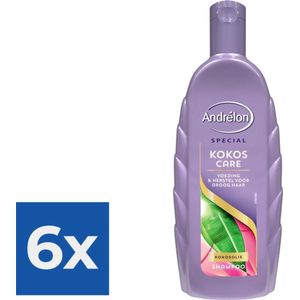 Andrélon Shampoo Kokos Care 300 ml - Voordeelverpakking 6 stuks