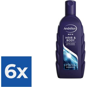 Andrélon Men Hair & Body Shampoo - 300ml - Voordeelverpakking 6 stuks