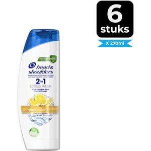 Head & Shoulders Shampoo - Citrus Fresh 2 in 1 270ml - Voordeelverpakking 6 stuks