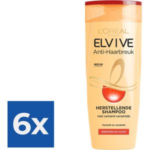 L’Oréal Paris Elvive Anti Haarbreuk Shampoo - 250 ml - Voordeelverpakking 6 stuks