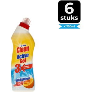 At Home Clean Active Gel Lemon Toilet Reiniger - 750 ml - Voordeelverpakking 6 stuks