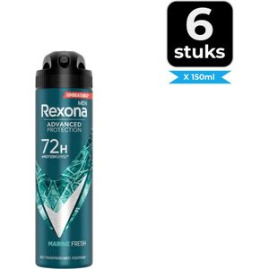 Rexona Deospray Men  Marine 150 ml - Voordeelverpakking 6 stuks